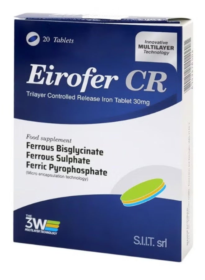Eirofer CR Controlled Release Iron 30 mg Tablets 20's